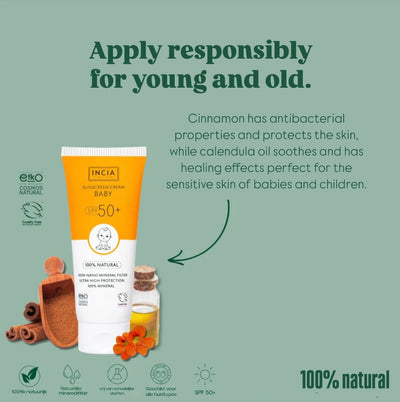 INCIA Natural Sunscreen for Baby and Child SPF50 50ml