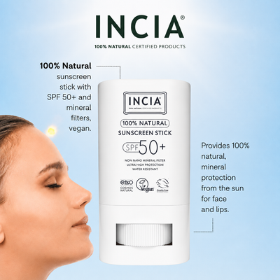 INCIA Sunscreen Stick SPF 50+ With Mineral Filters 15g