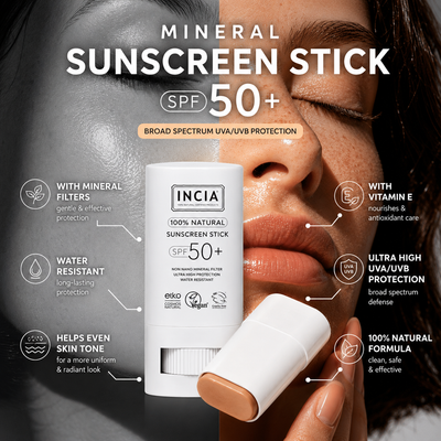 INCIA Sunscreen Stick SPF 50+ With Mineral Filters 15g