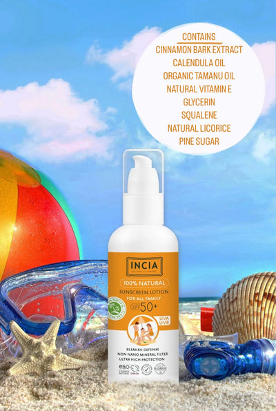 INCIA Natural Sunscreen Lotion for All Family 100ml