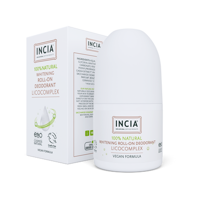INCIA Natural Whitening Roll-On Deodorant for Dark Underarms 50ml