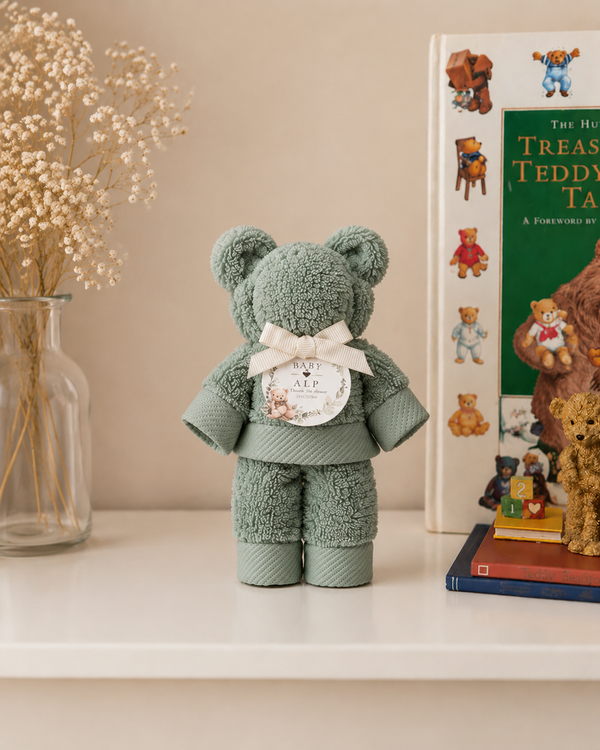Personalised Baby Towel Bear | 100% Cotton Newborn Gift UK